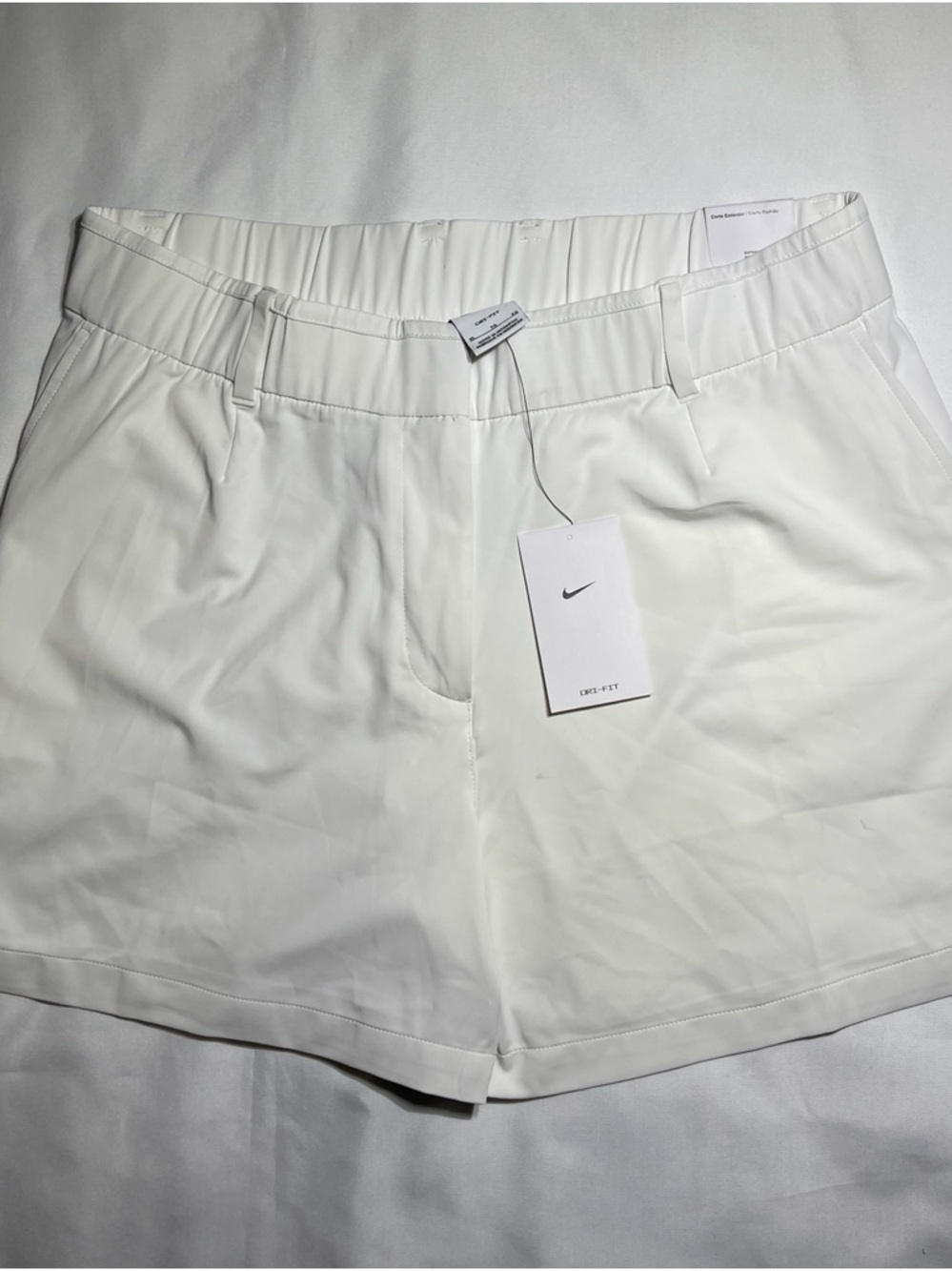 Nike Women's White Athletic Dri-FIT Performance Shorts
